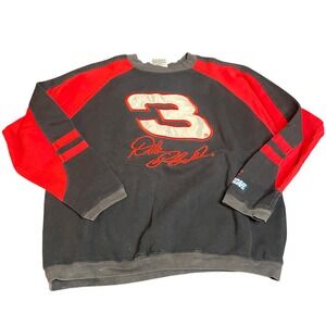Dale Earnhardt 90s NASCAR Racing Sweatshirt Black Red Size L Chase Authentics